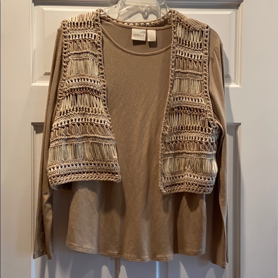 Chico’s Sz 1 Matching Vest And Top